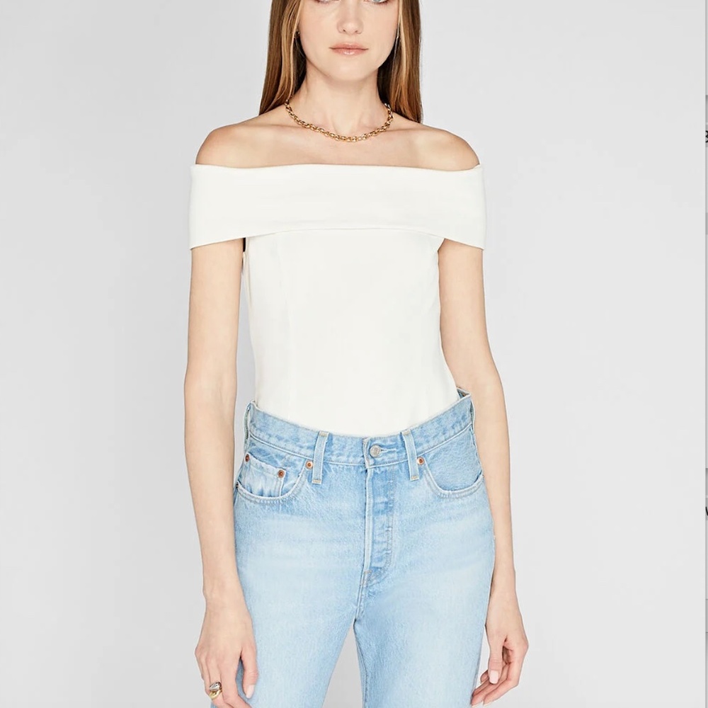 Luxe Crepe Off Shoulder Top - New With Tags - NEVER WORN - White